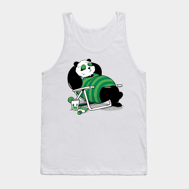 Cool Retro Panda Sunset 80s Summer Tank Top by zawitees